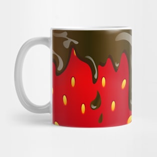 Photo realistic Valentines day chocolate covered strawberry close up pattern Mug